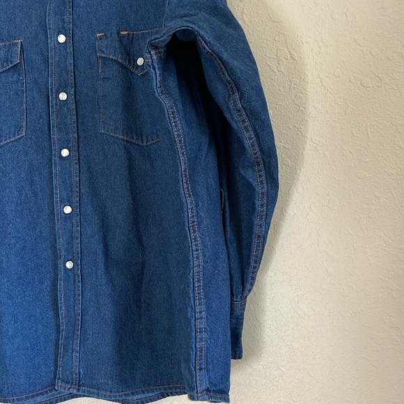 Cowboy Authentic Workwear Mens Blue Denim Shirt Size XXL Button Down Long Sleeve - Picture 5 of 15